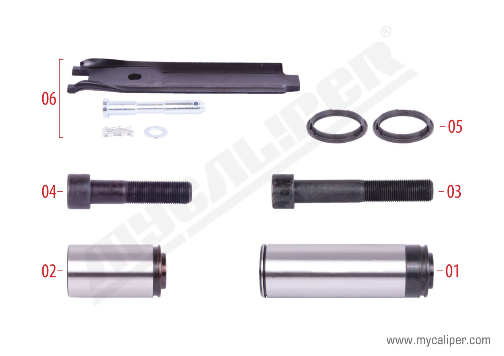 Guías y pinza de retención del cojín del kit de reparación