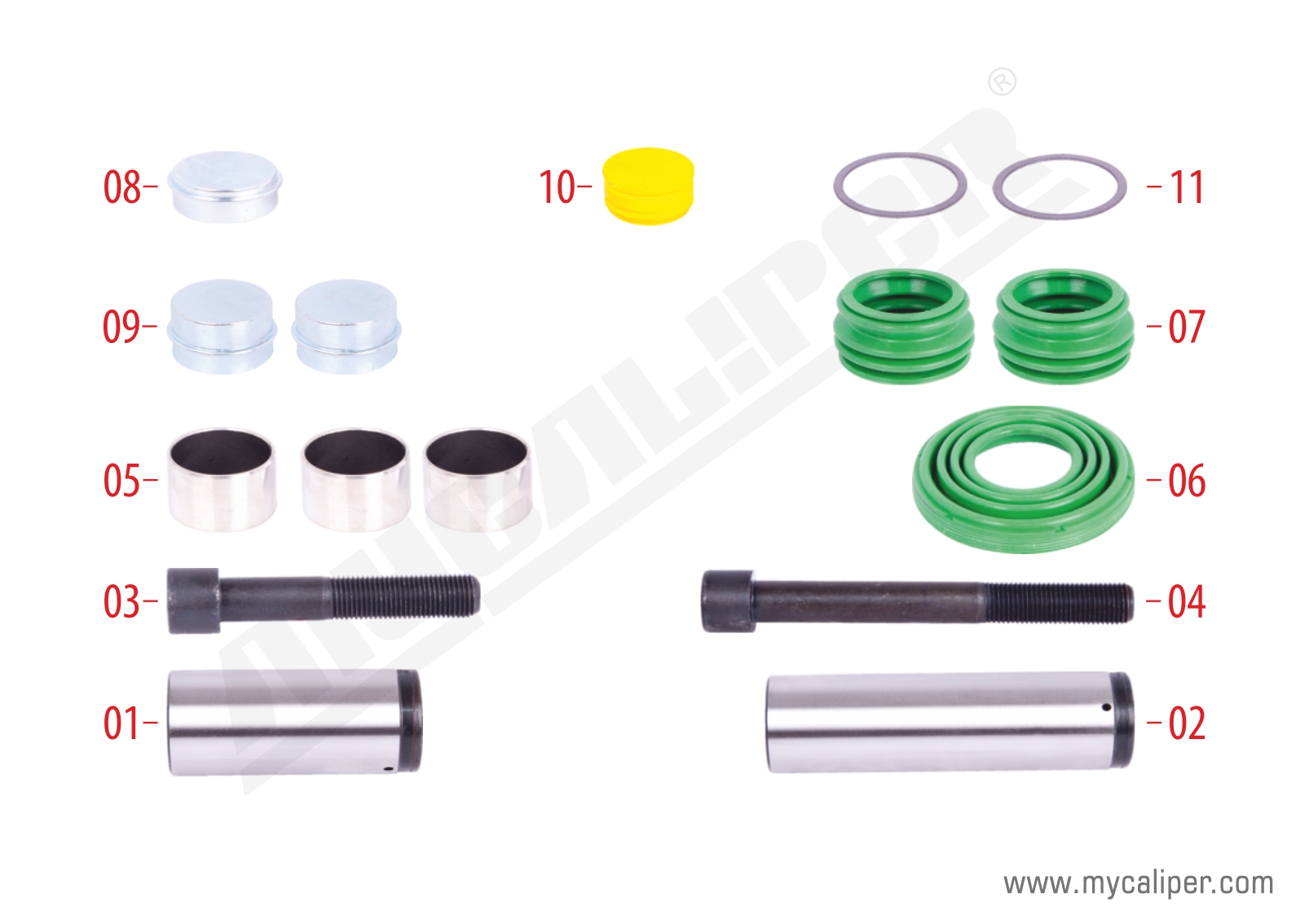 Caliper Guides & Seals Repair Kit