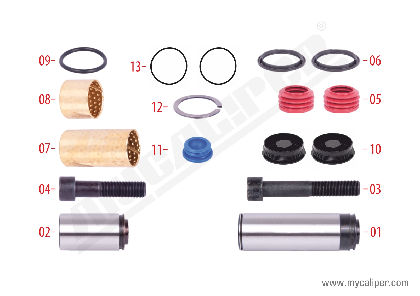 Caliper Guides & Seals Repair Kit