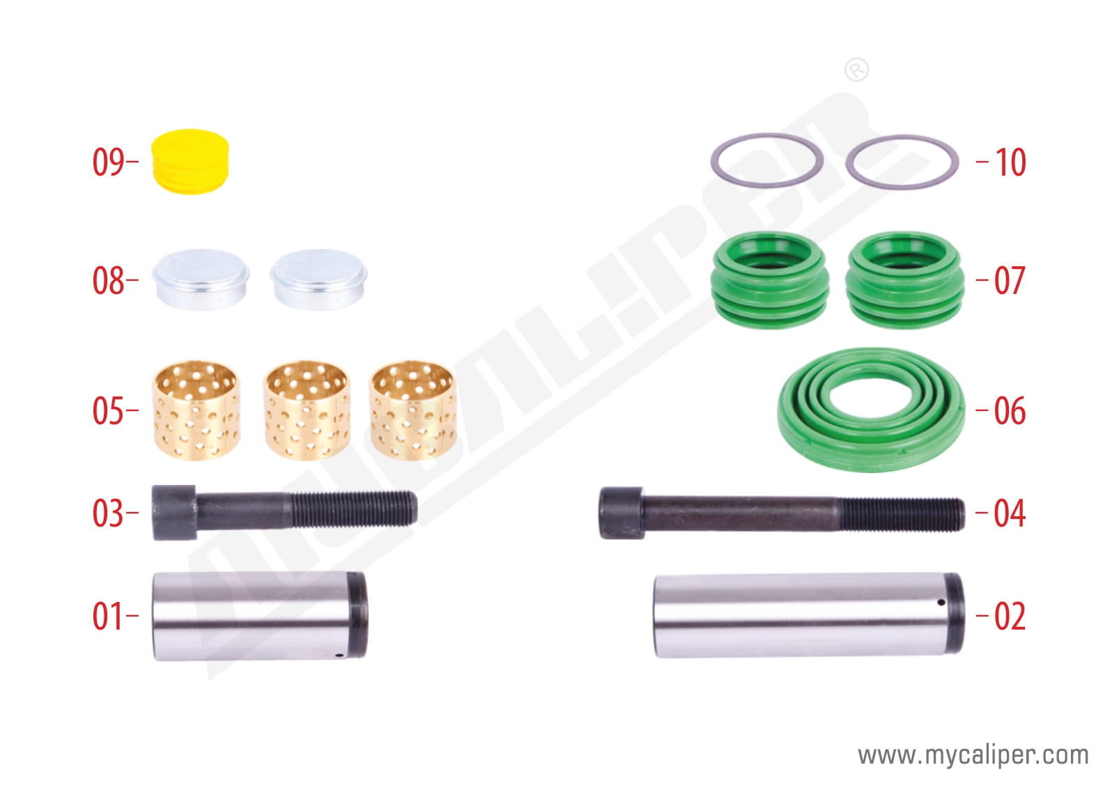 Caliper Guides & Seals Repair Kit