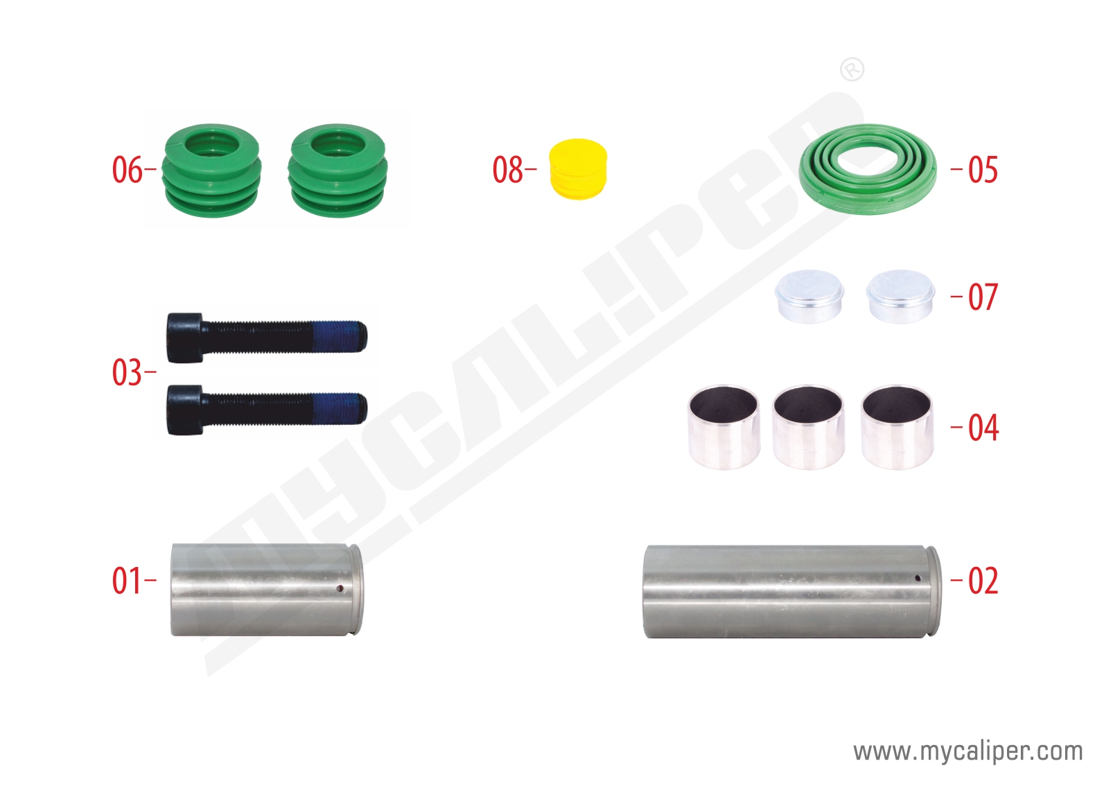 Caliper Guides & Seals Repair Kit