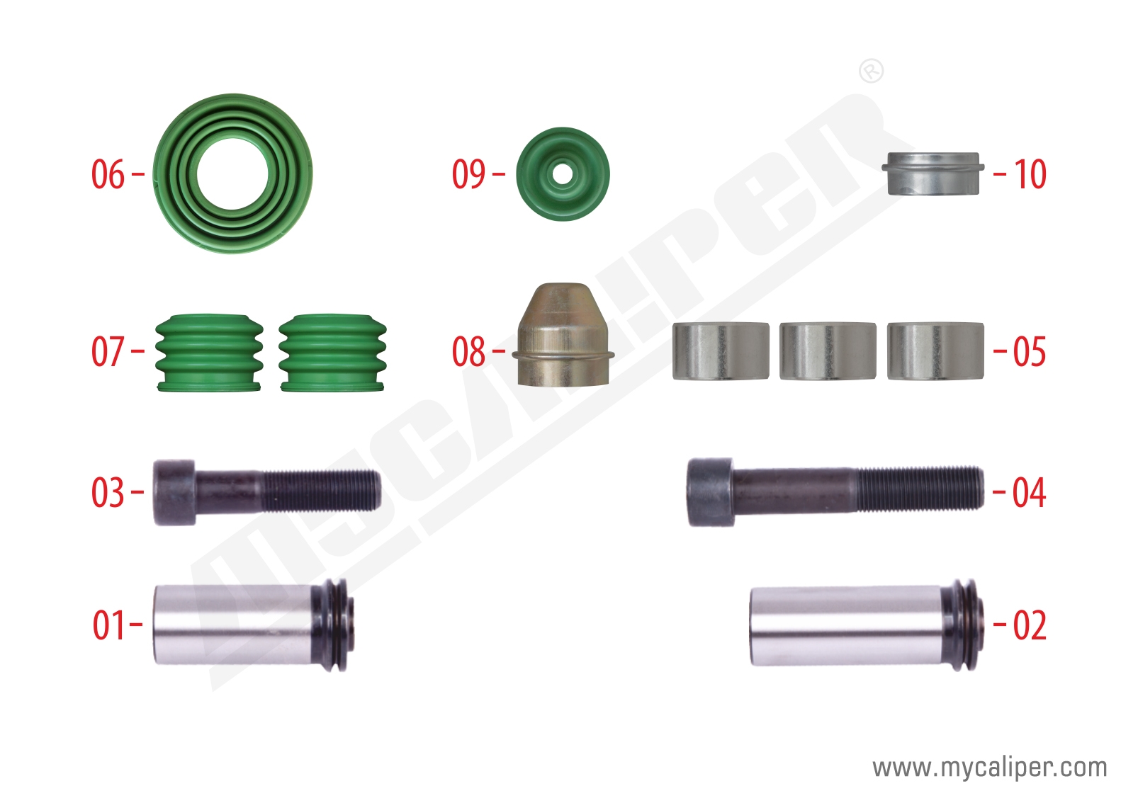 Caliper Guides & Seals Repair Kit (12.110 MAN)