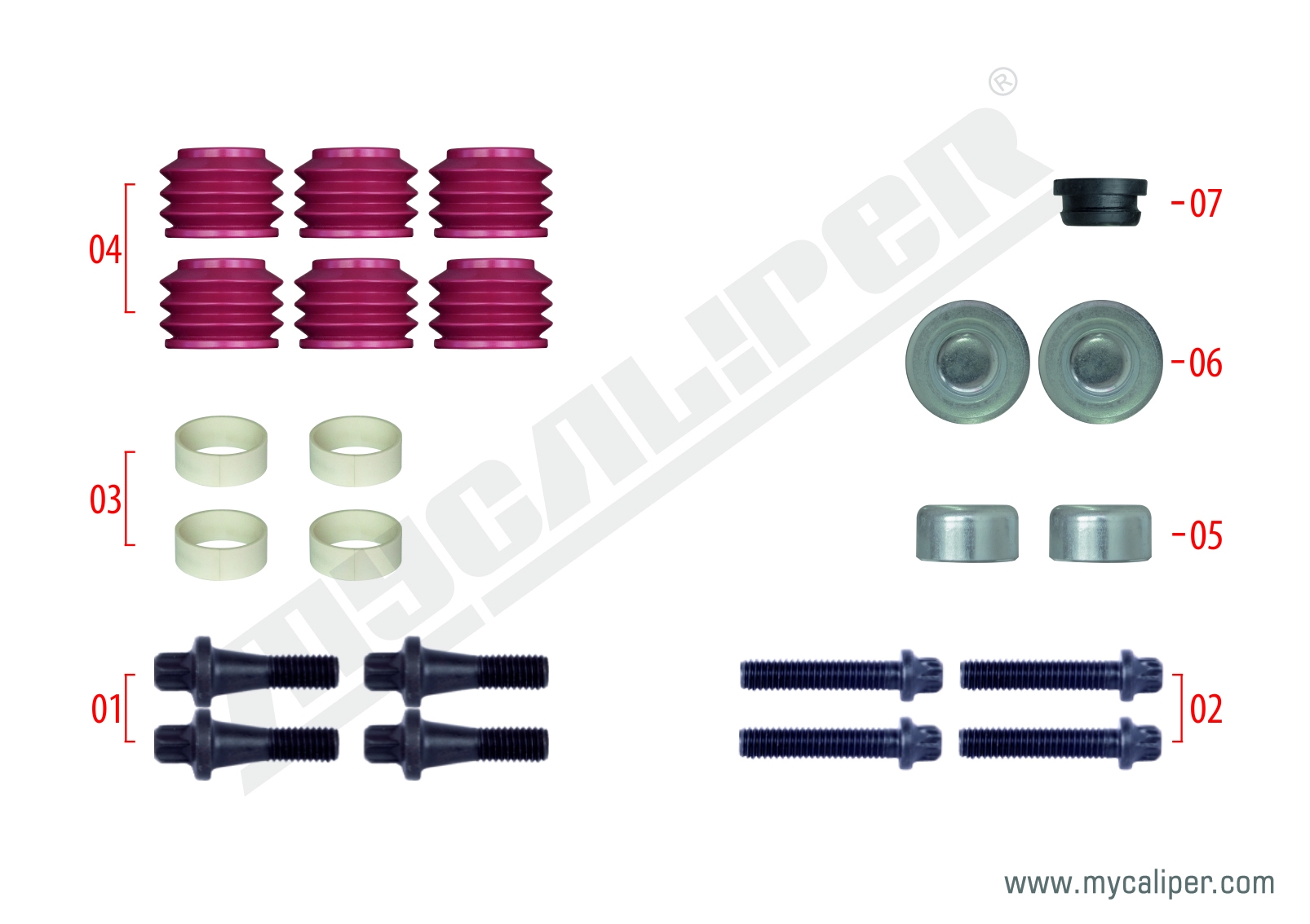 Caliper Pin Bolt Repair Kit 