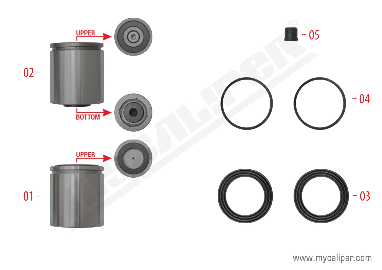 Caliper Piston & Seal Kit 