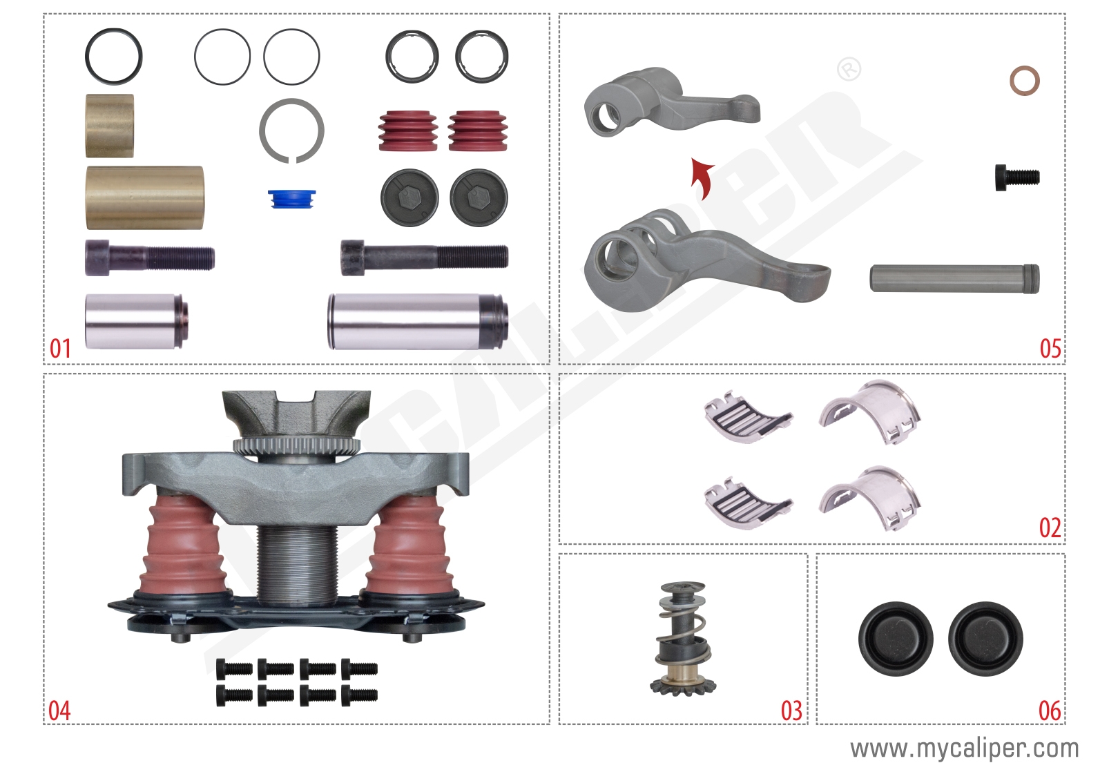 Caliper Repair Set New Type (With Pin) 