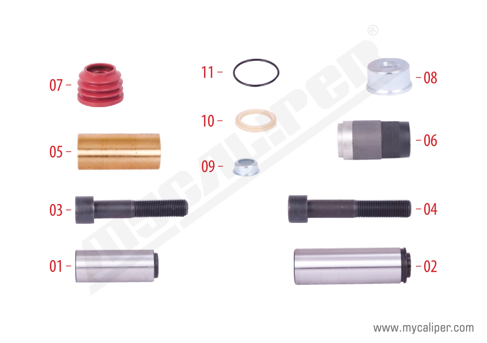 Caliper Guides & Seals Repair Kit