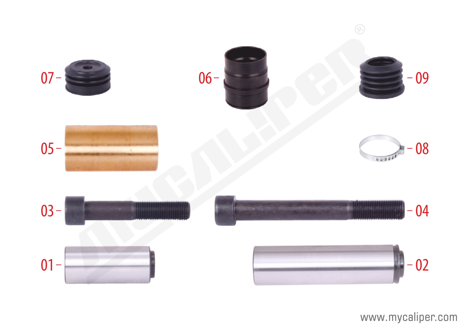 Caliper Guides & Seals Repair Kit 