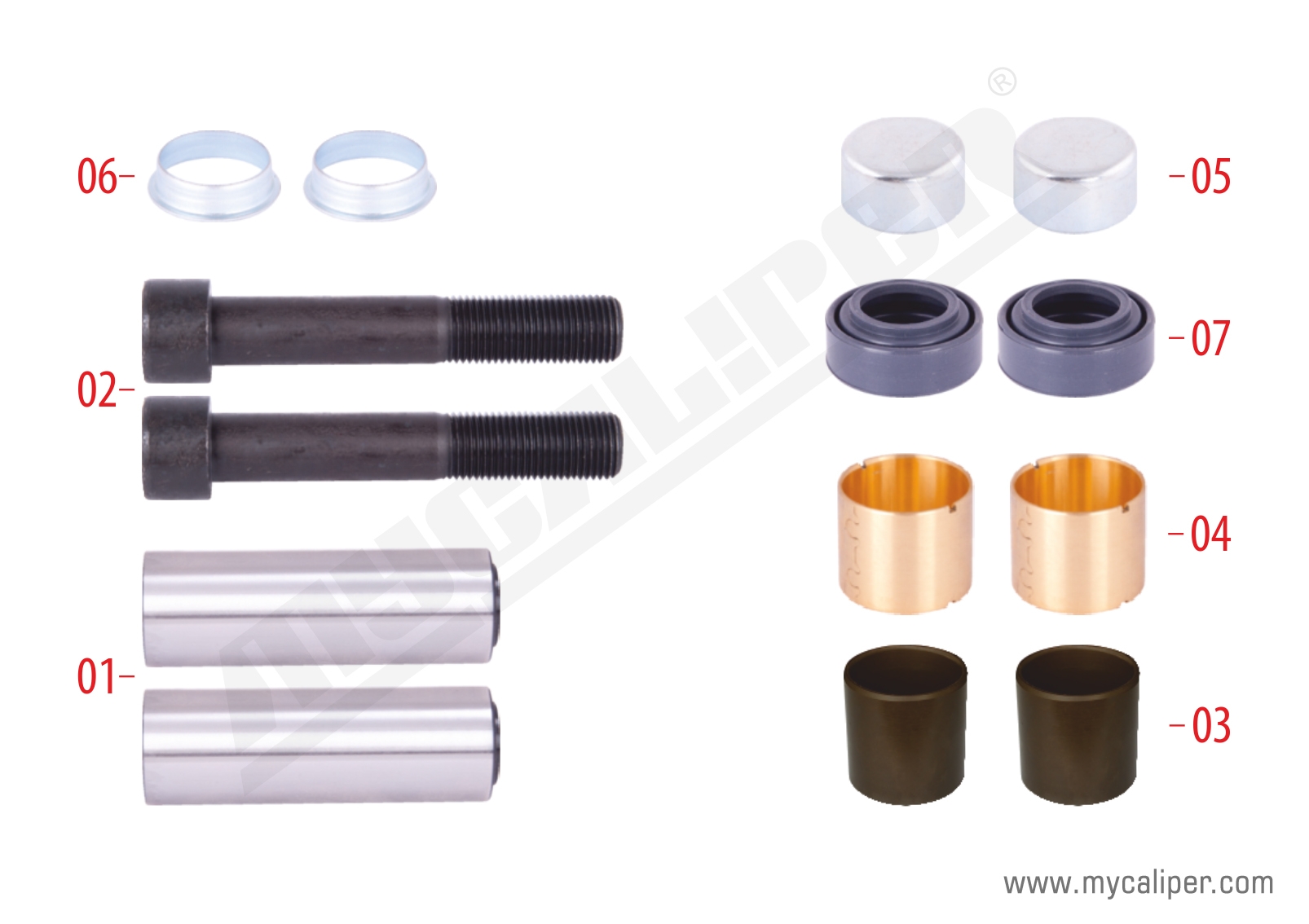 Caliper Guides & Seals Repair Kit 