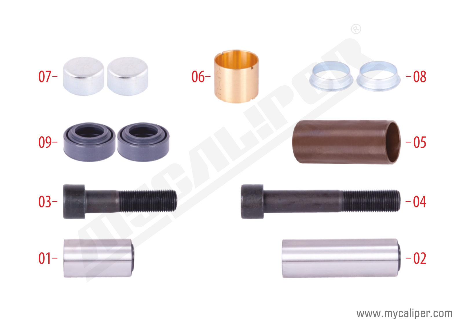 Caliper Guides & Seals Repair Kit 