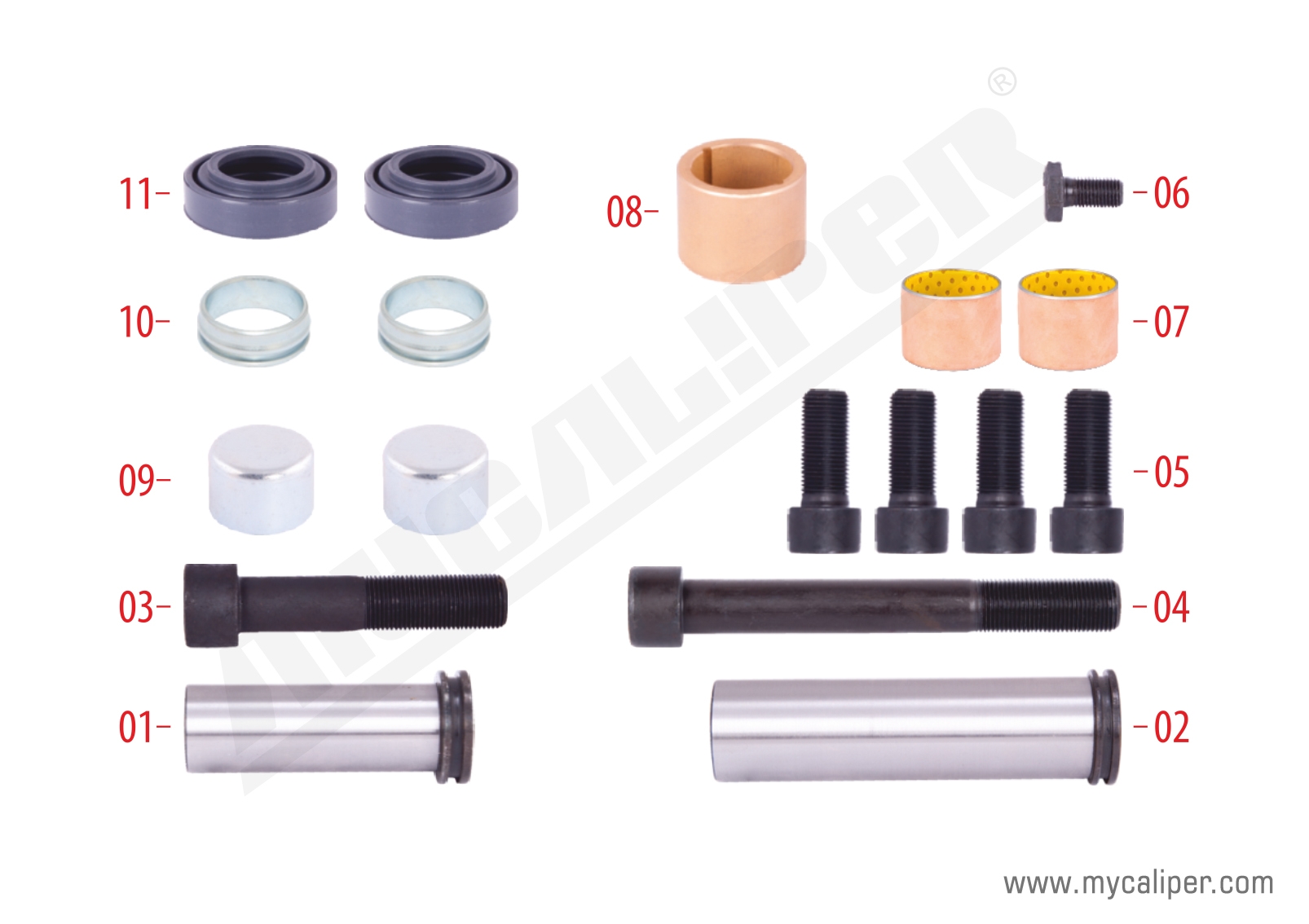 Caliper Guide & Seals Repair Kit