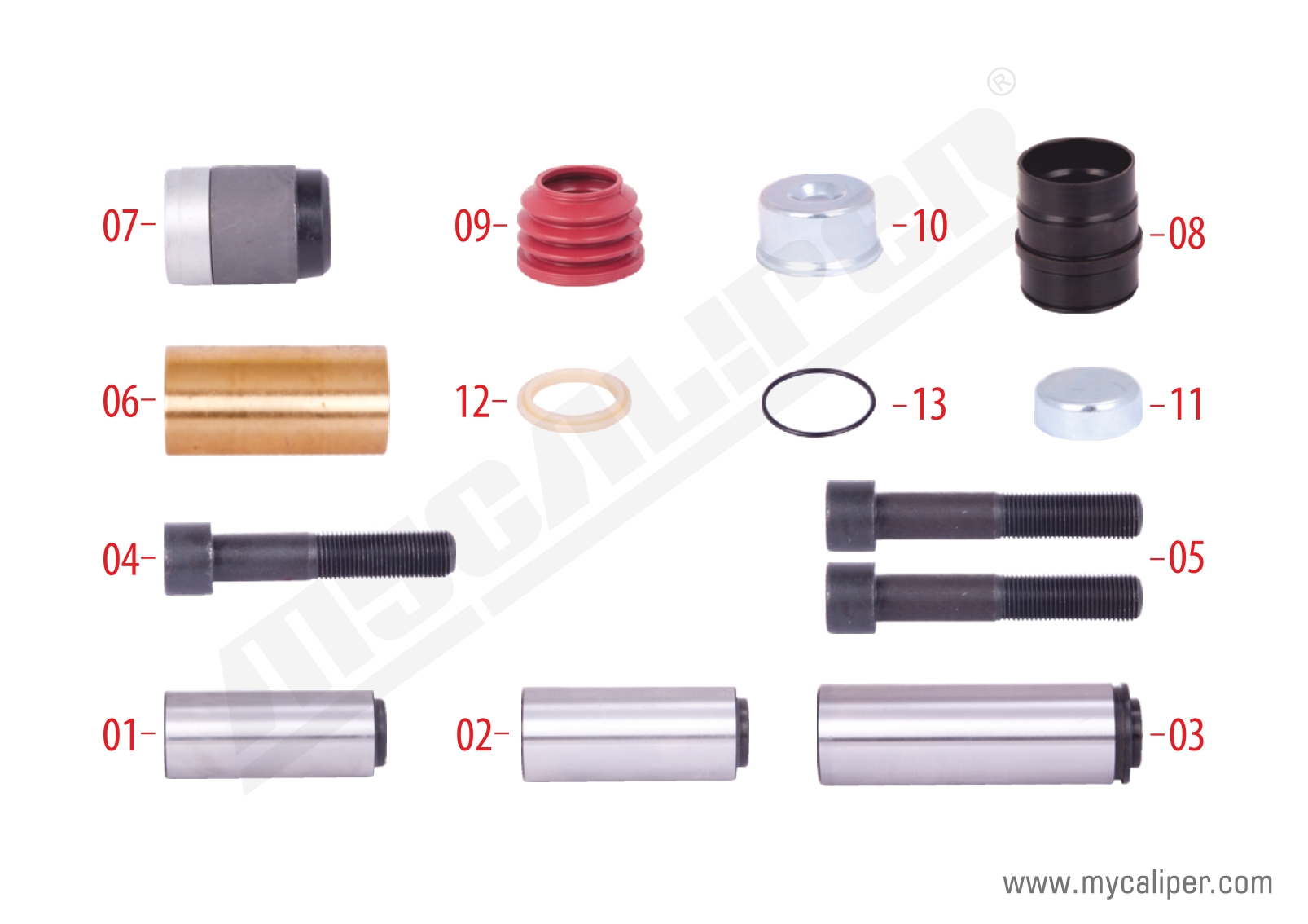 Caliper Guides & Seals Repair Kit