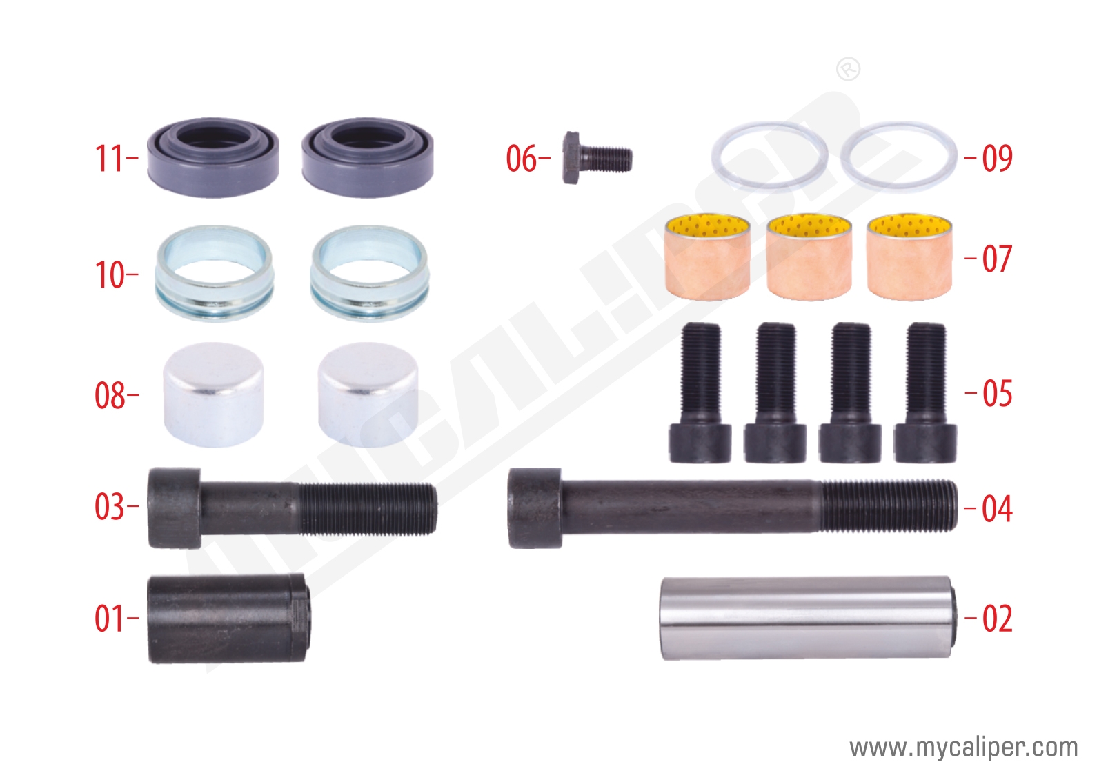 Caliper Guide & Seals Repair Kit