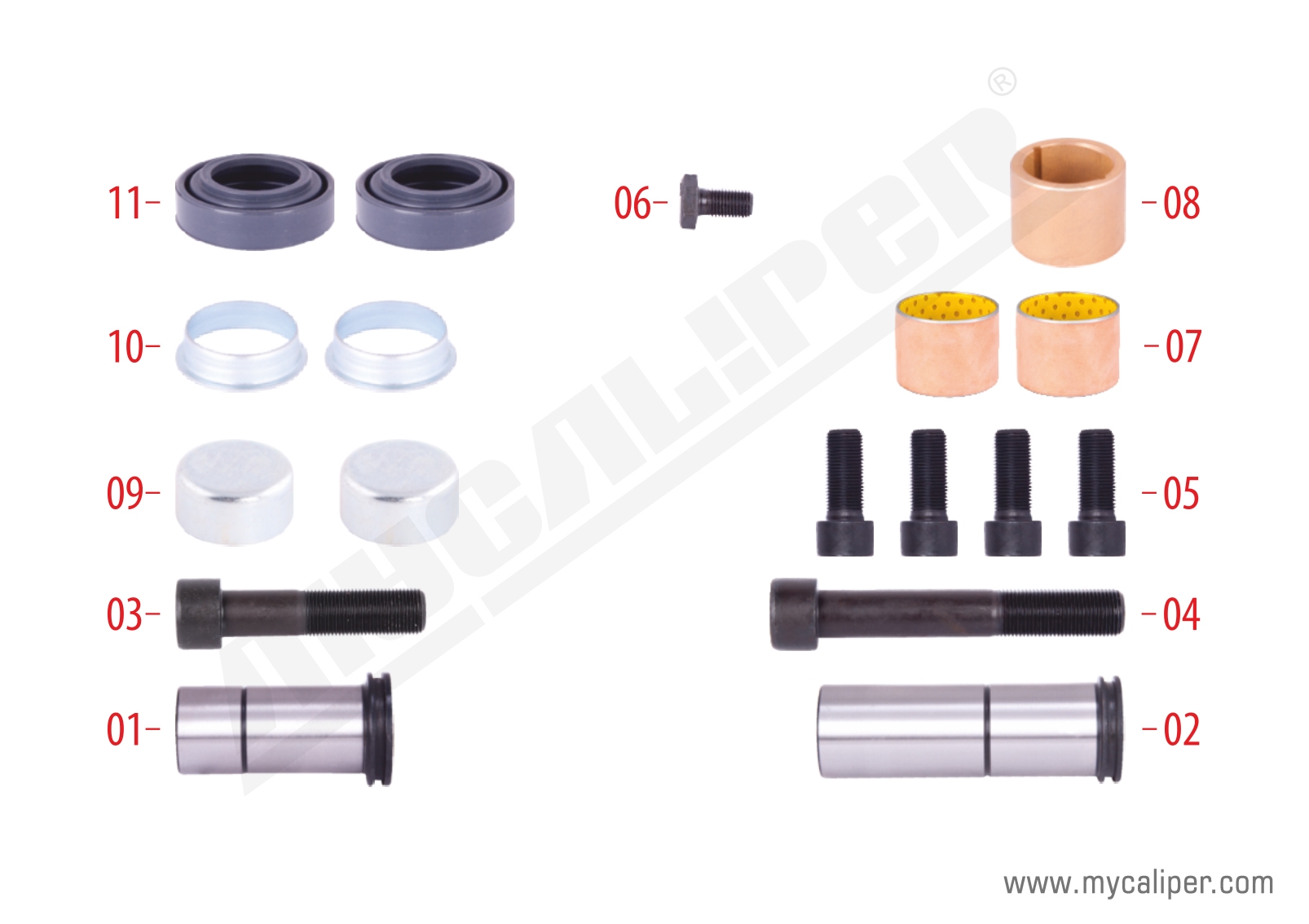 Caliper Guide & Seals Repair Kit