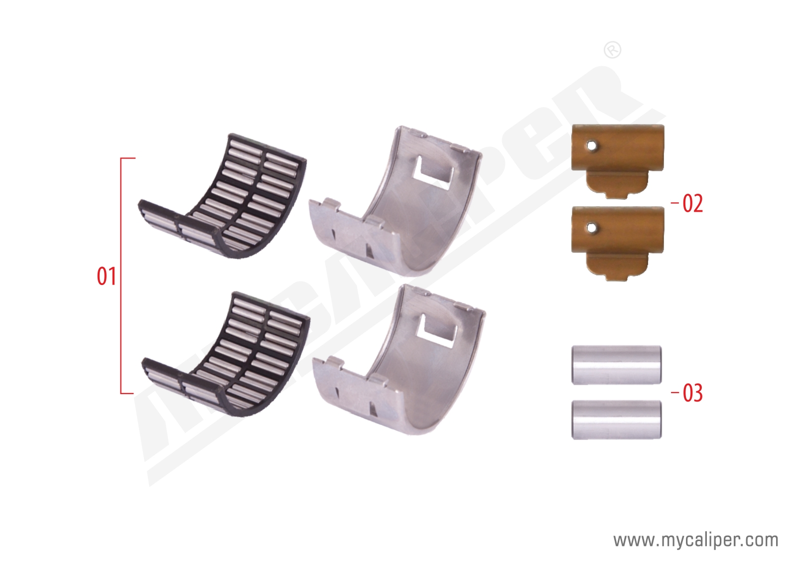 El kit reparación pinza de cojinete (Radial)