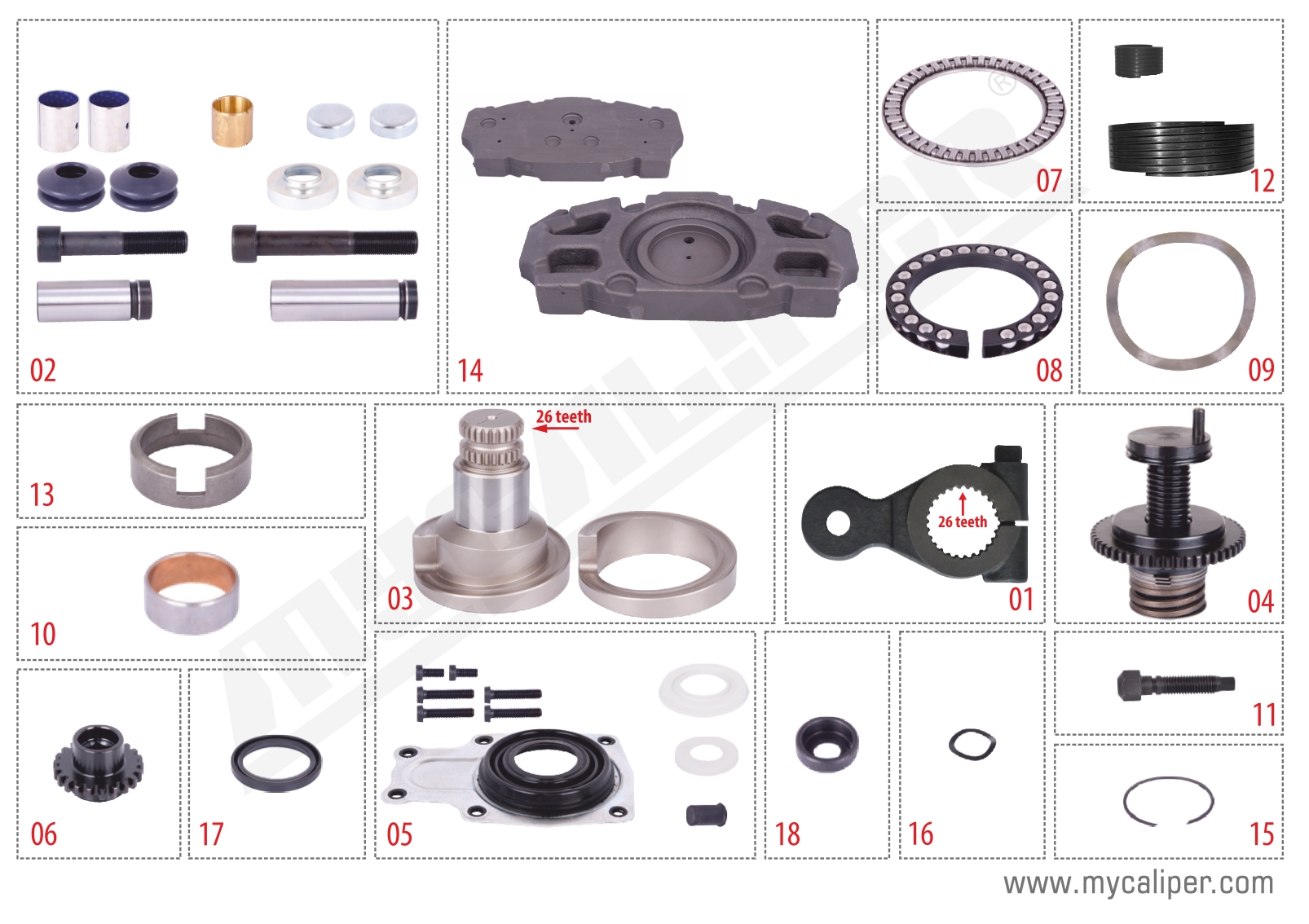 MERITOR D3 REPAIR SET (SHORT-LEFT)