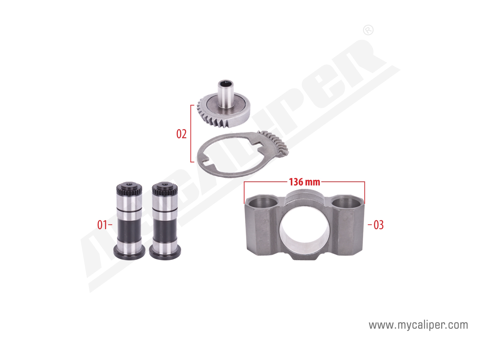 Caliper Gear & Bridge Assembly Kit (Left) 