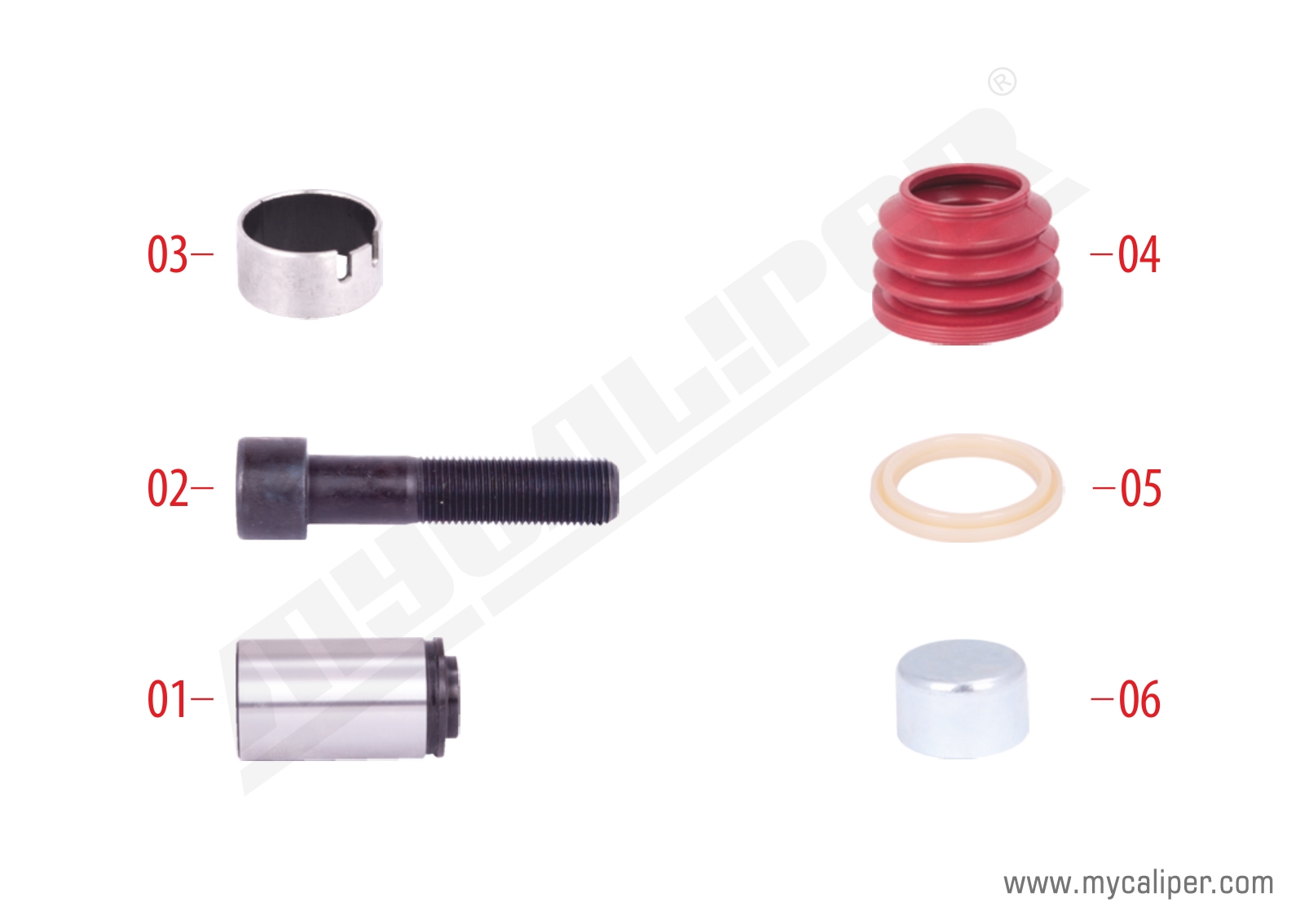 Caliper Guides & Seals Repair Kit